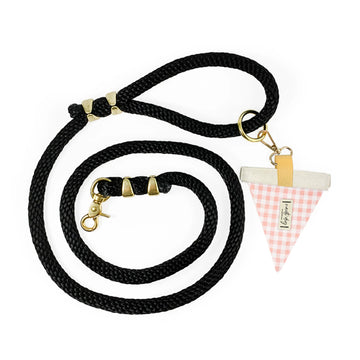 Gingham Pink Summer Plaid Check Premium Leash